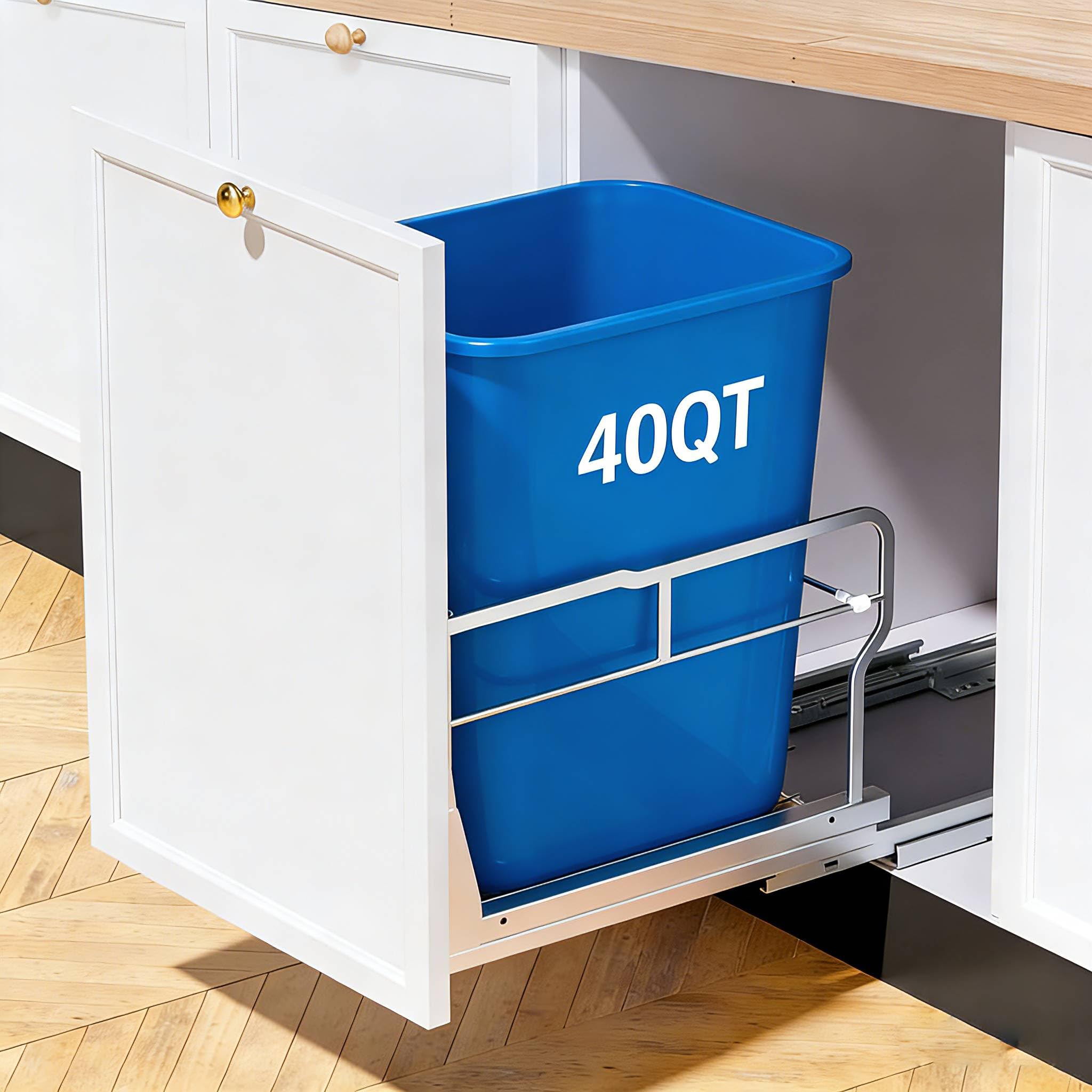 Amazon.com: 40QT Pull Out Trash Can Under Cabinet with Soft-Close